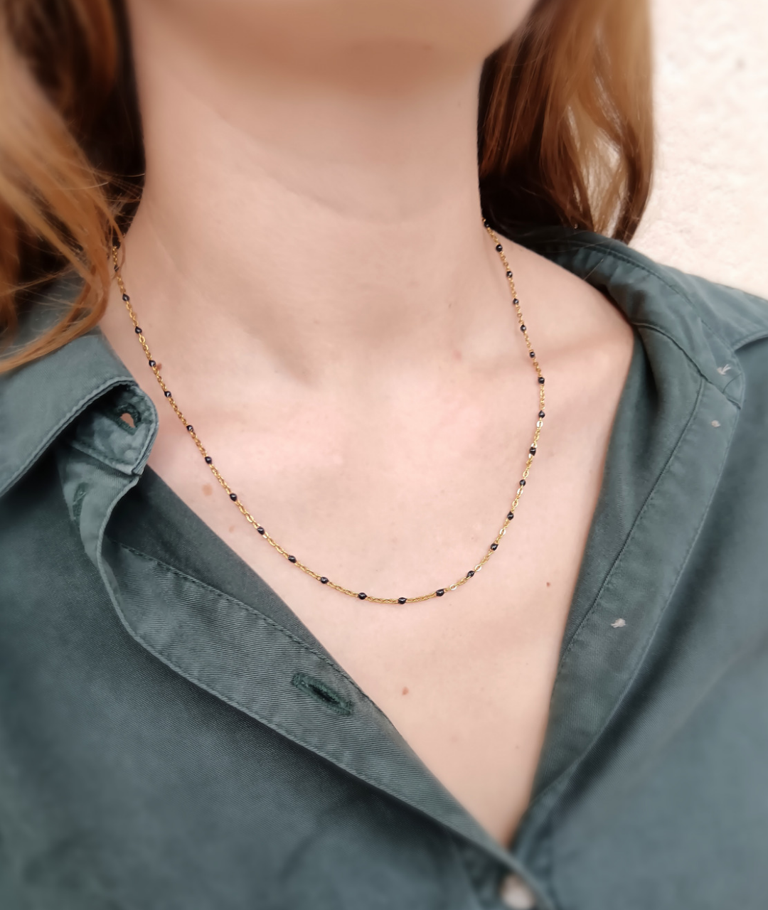 Zoe | Black stainless steel necklace